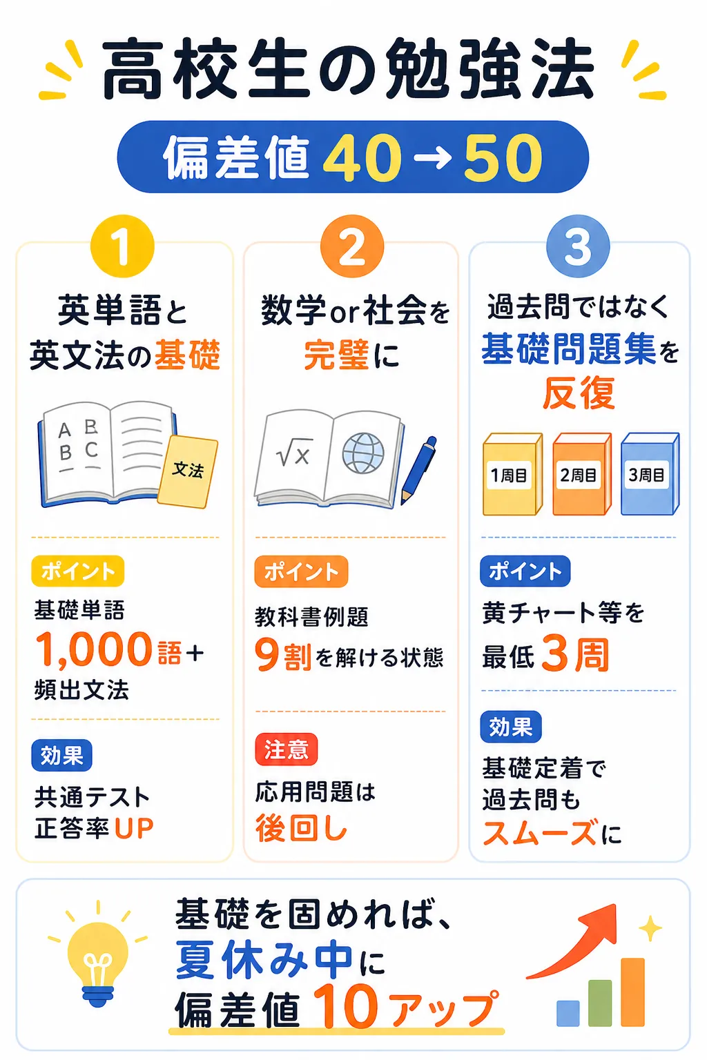 高校生の勉強法｜偏差値40→50